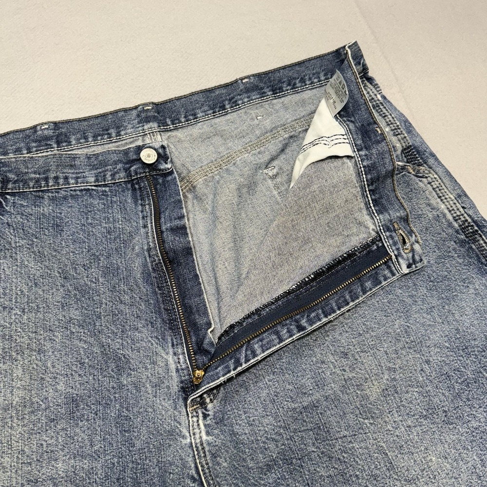 VTG Y2K Wrangler Jorts Rugged Wear Mens 40 Blue Denim Carpenter Shorts Relaxed - Picture 12 of 16